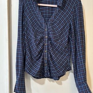 Anthropologie Pilcro Ruched V Buttondown